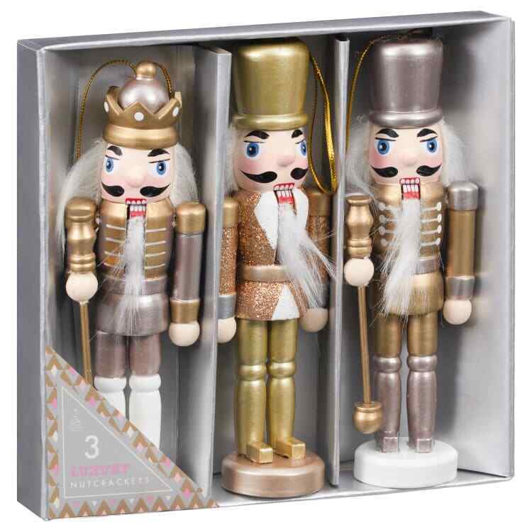 Christmas World Festive Bearded Men Wooden 14cm Nutcracker's Xmas Gift Ornament