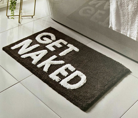 50x80cm Super Soft Non-Slip White Grey Get Naked Tufted Bath Mat Design Bathroom