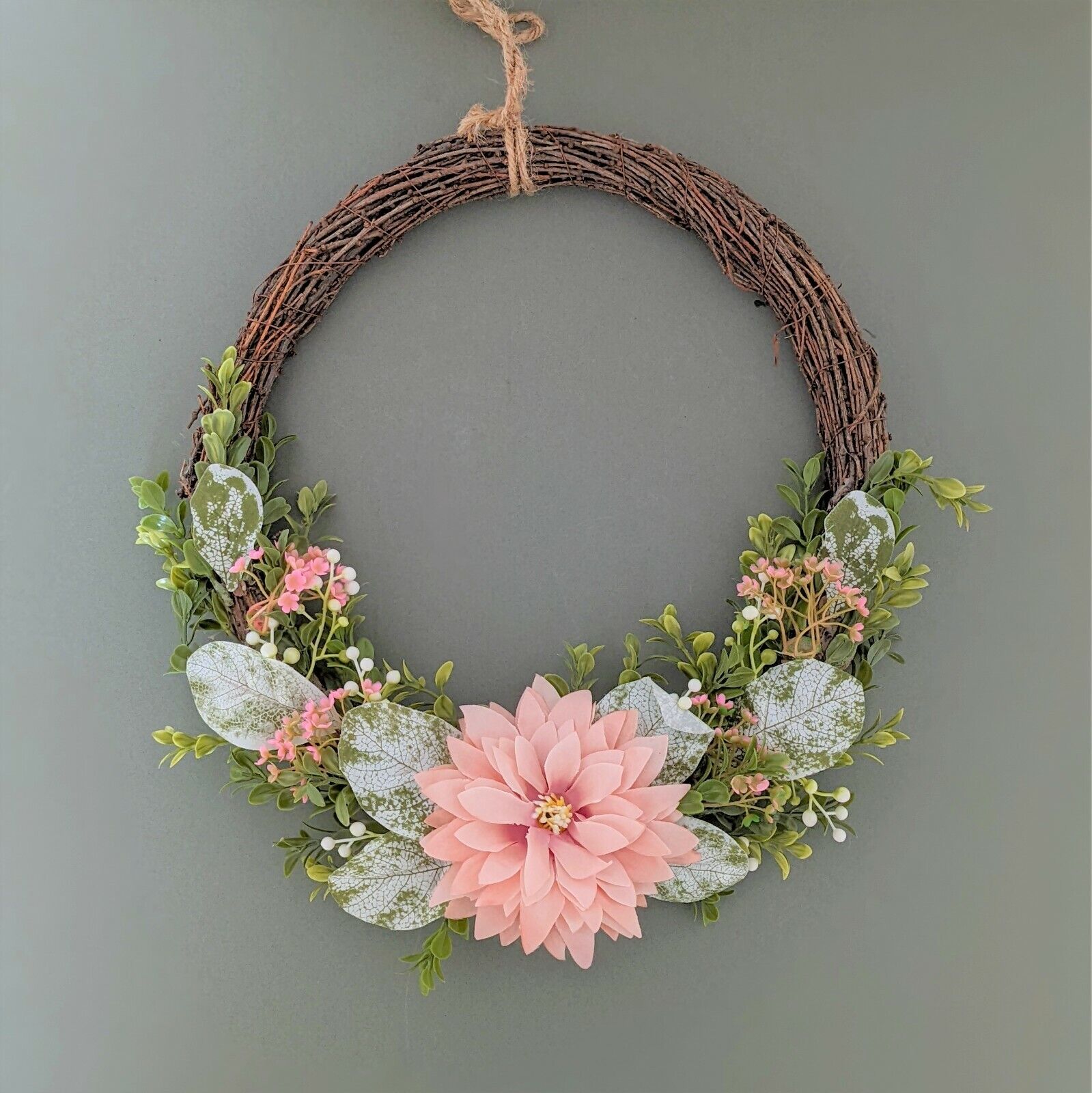 38cm Large Artificial Flower Spring Wreath Garland Wall Decor Easter Wreath