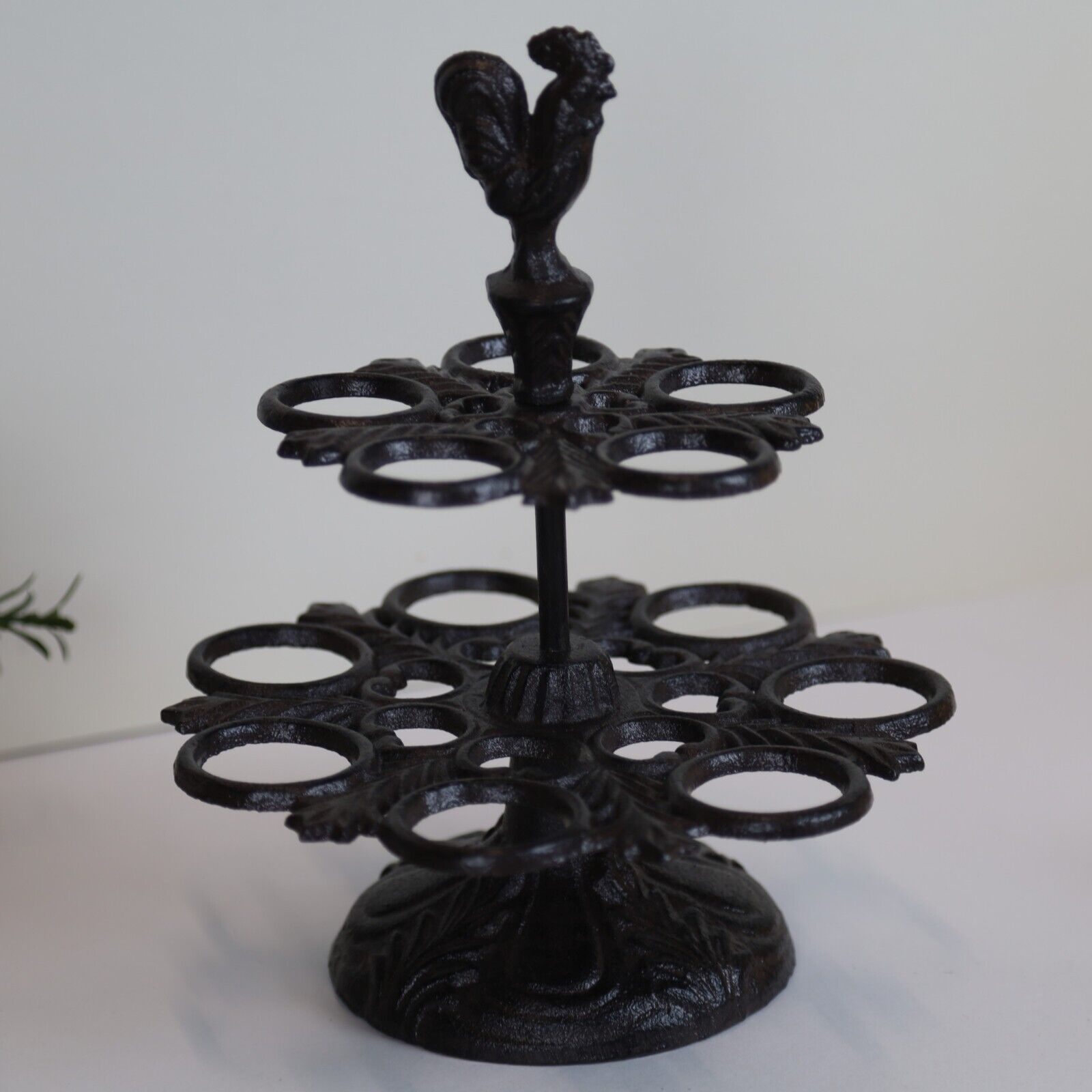 Egg Holder 2 Tier Cast Iron 12 Eggs Holder Basket Kitchen Storage Rack Bucket