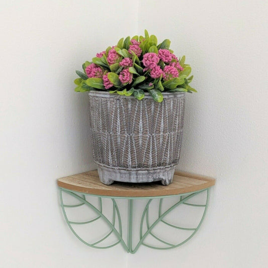 14cm Diamond Leaves Ceramic Indoor Plant Pot Holder Herb Cover Planter On Feet