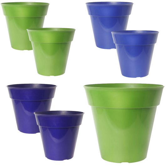 Large Growers Green Blue Purple Tall Outdoor Planter Pots Drainage Hole