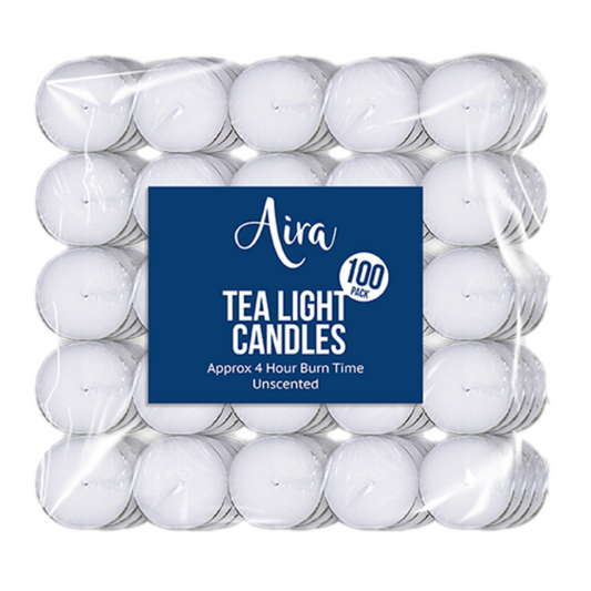 100 Pack Tealight Candles Unscented 4 Hour Burn Time TeaLights Nightlight Candle