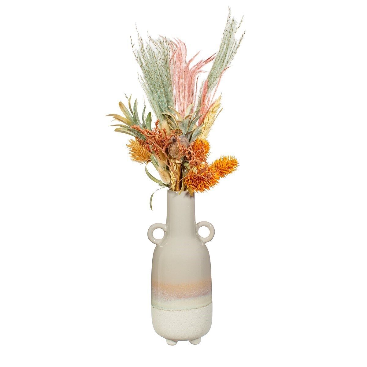 Ceramic Tall Vase Mojave Reactive Glaze Gloss Grey Flowers Bud Vase Display Pot