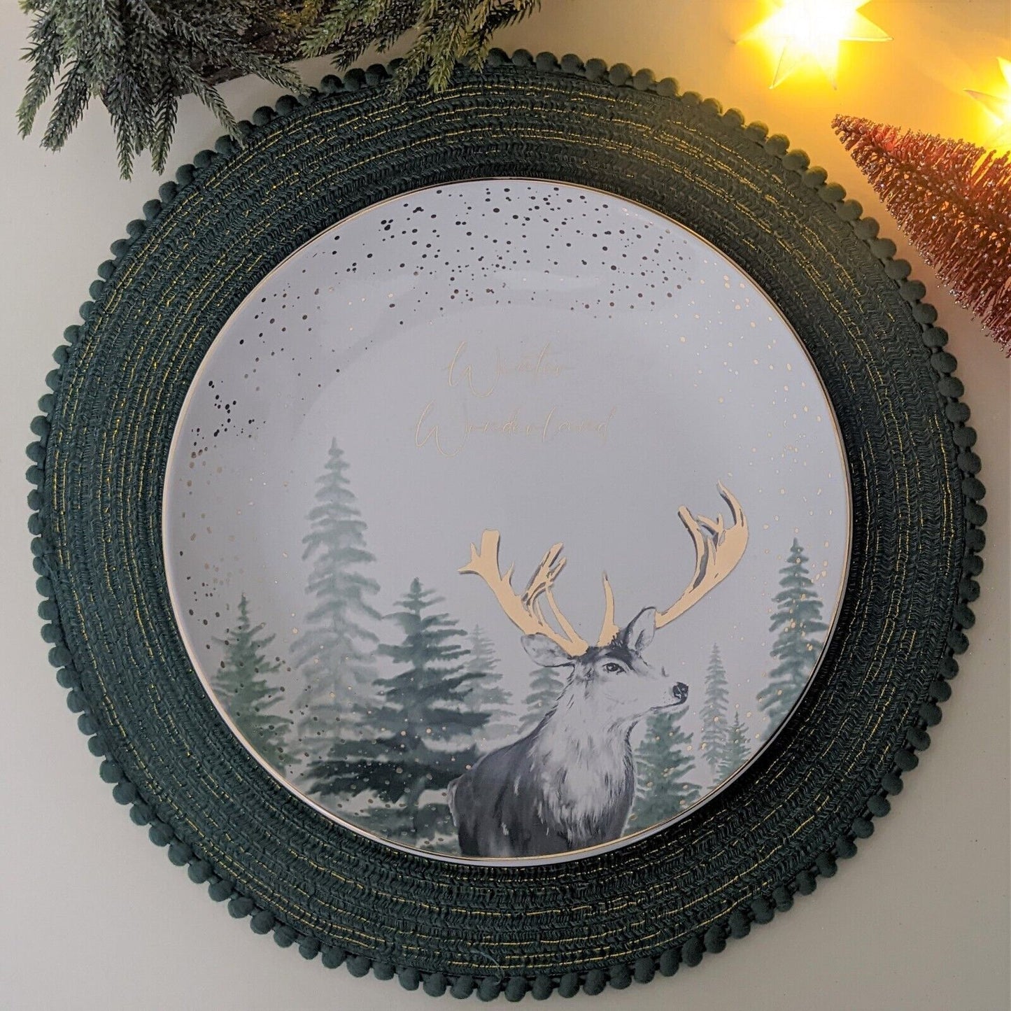 26cm Stag Dinner Christmas Dinner Dining Plate Table Kitchen Food Serving Plate