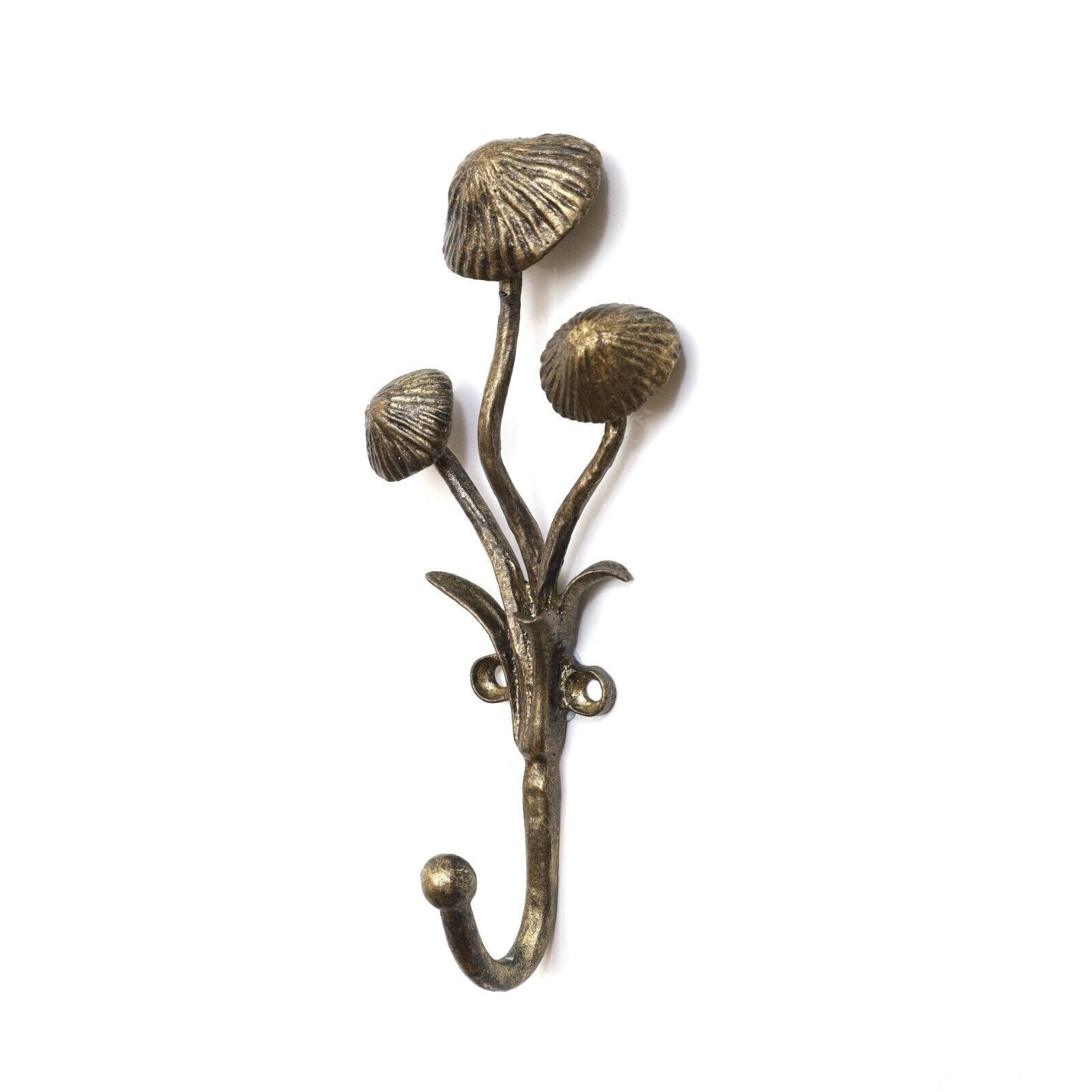 Antique Bronze Mushrooms Decor Metal Leads Coat Keys Wall Mounted Hanger Hook