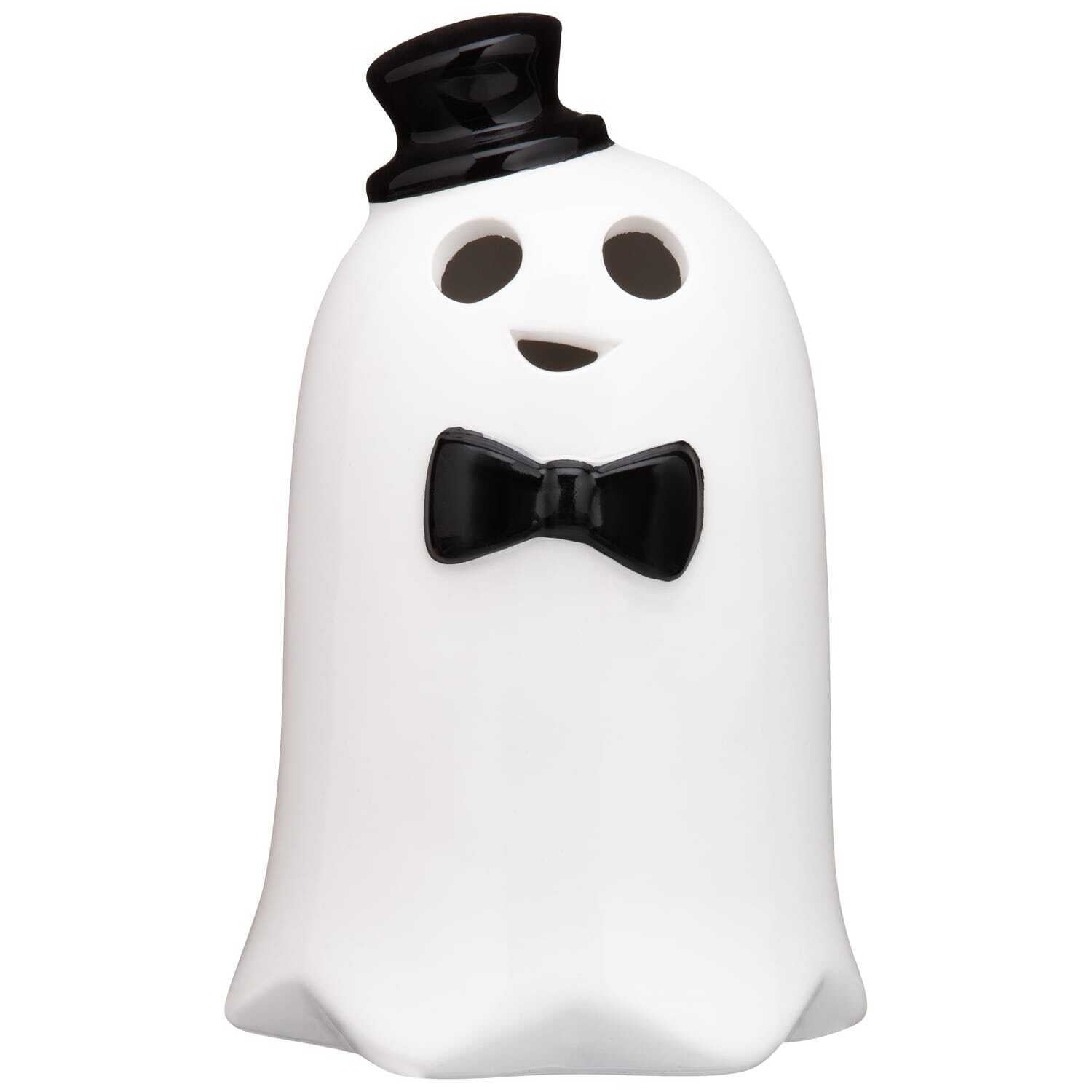 White Ceramic Tall Light Up LED Ghost Spooky Halloween Home Decor Assorted