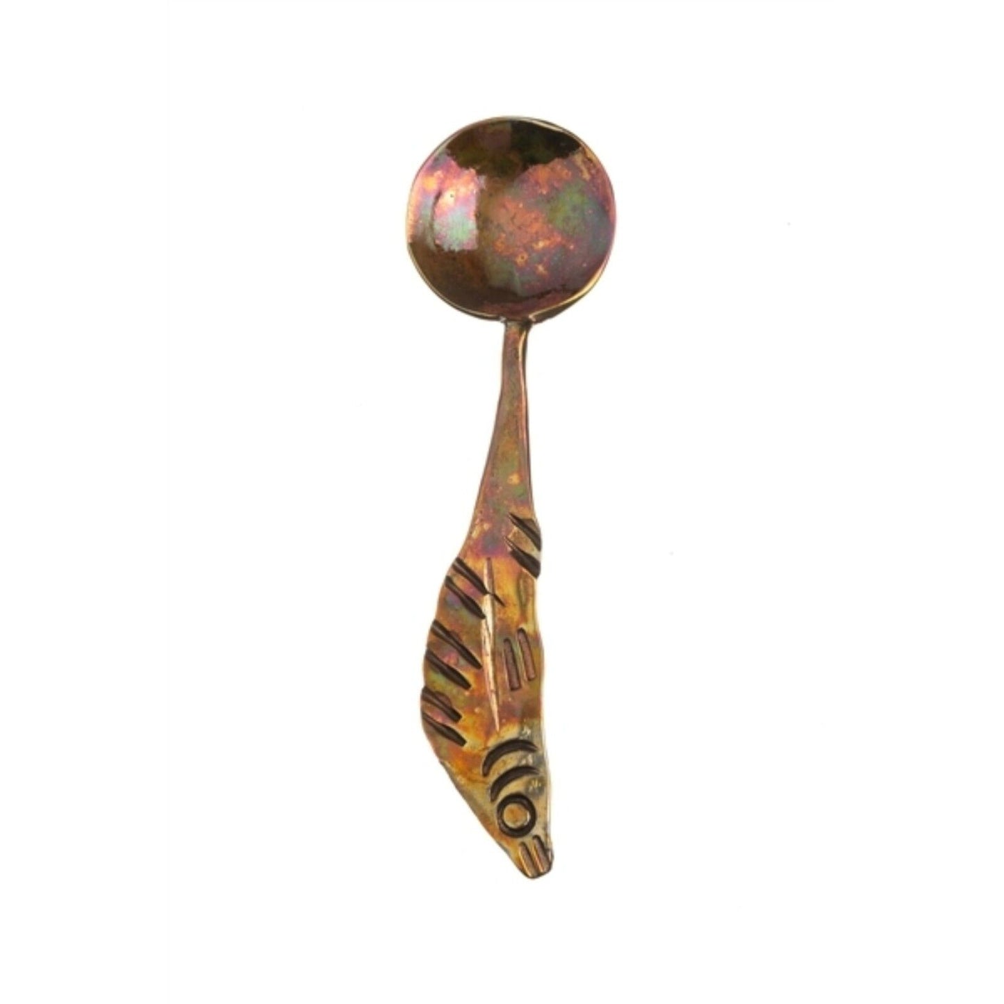 Copper Iridescent Fish Spoon Rainbow-like Hue Tea Spoon Kitchen Spoon Home Gift